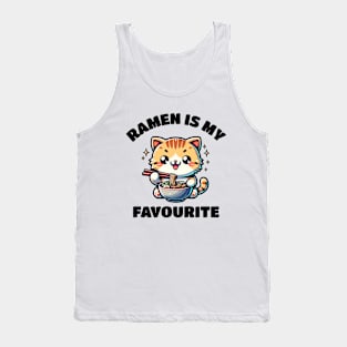 Ramen Is My Favourite Kawaii Cat Japanese Food Cat Lover Tank Top